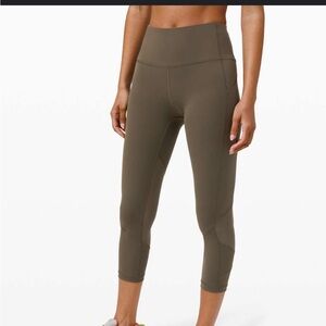 Lululemon Paced Rival Crop 22”- Dark Olive color